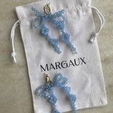 Double Bow Earrings ~ Blue Opal