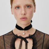The Martha Necklace - Black Velvet