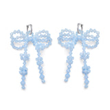Double Bow Earrings ~ Blue Opal