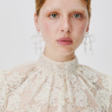 Pre-order ~ Gift Set // Double Bow Pearl Necklace & Earrings in Clear Crystal