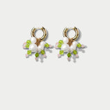 Constellation Hoop Earrings in Gold & Lime