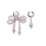 Conley Mismatched Earrings in Rose Quartz