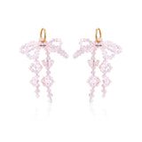 Double Bow Earrings ~ Pink Opal ~ Gold or Silver
