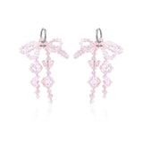 Double Bow Earrings ~ Pink Opal ~ Gold or Silver
