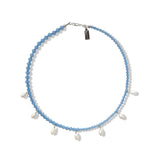 Emilia Crystal Necklace in Blue Opal