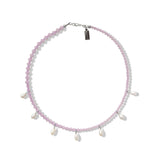 Emilia Crystal Necklace in Pink Opal