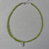 Francesca Crystal Necklace in Lime