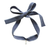 The Martha Necklace - Dusty Blue Velvet