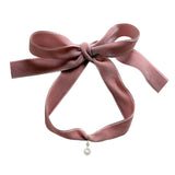 The Martha Necklace - Dusty Pink Velvet