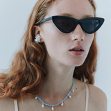 Emilia Crystal Necklace in Blue Opal