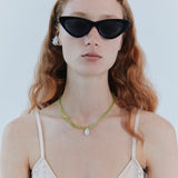 Francesca Crystal Necklace in Lime