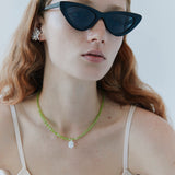 Francesca Crystal Necklace in Lime