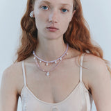 Emilia Crystal Necklace in Pink Opal