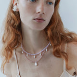 Emilia Crystal Necklace in Pink Opal