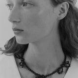 Dauphin Triple Bow Onyx Necklace