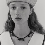Dauphin Triple Bow Onyx Necklace
