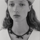 Dauphin Triple Bow Onyx Necklace