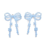 Double Bow Earrings ~ Blue Opal