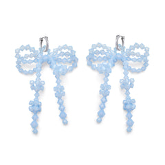 Double Bow Earrings ~ Blue Opal