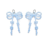 Double Bow Earrings ~ Blue Opal
