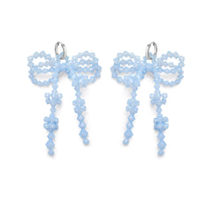 Double Bow Earrings ~ Blue Opal